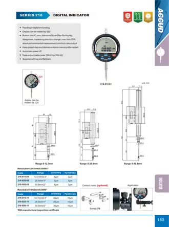 Pagina 169 din catalogul ACCUD, cu desenul de dimensiuni și datele complete