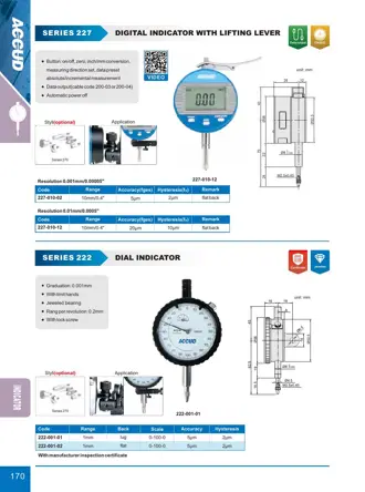 Pagina 176 din catalogul ACCUD, cu desenul de dimensiuni și datele complete