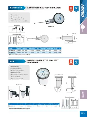Pagina 189 din catalogul ACCUD, cu desenul de dimensiuni și datele complete