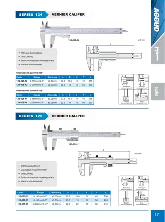Page 23 of the ACCUD catalogue with the dimension drawing and full data