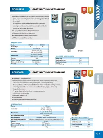 Pagina 445 din catalogul ACCUD, cu desenul de dimensiuni și datele complete