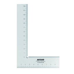 ACCUD 851-012-02 Echer de atelier cu scală gradată (tip economic) 300x200mm (DIN875 clasa 2)